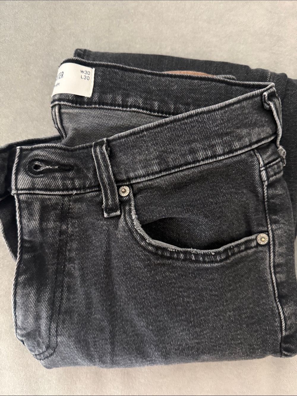 Hollister Men’s Washed Black Skinny Jeans